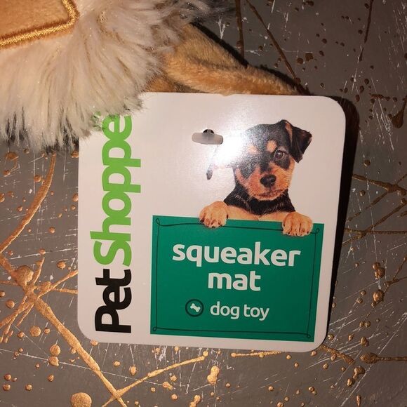 PetShoppe Ivory Green TanβGold Llama Squeaker Mat Dog Toy - Picture 8 of 11
